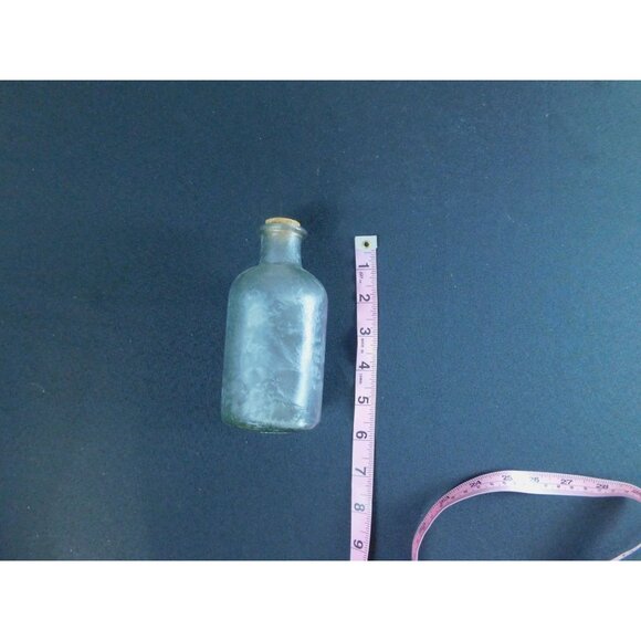 Antique Design Frosted Glass Apothecary Bottle With Cork Stopper 6" - Picture 7 of 8